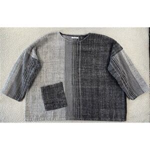 Yasuko Kurisaka Tunic Top Womens One Size Boxy Patchwork  Art To Wear Lagenlook